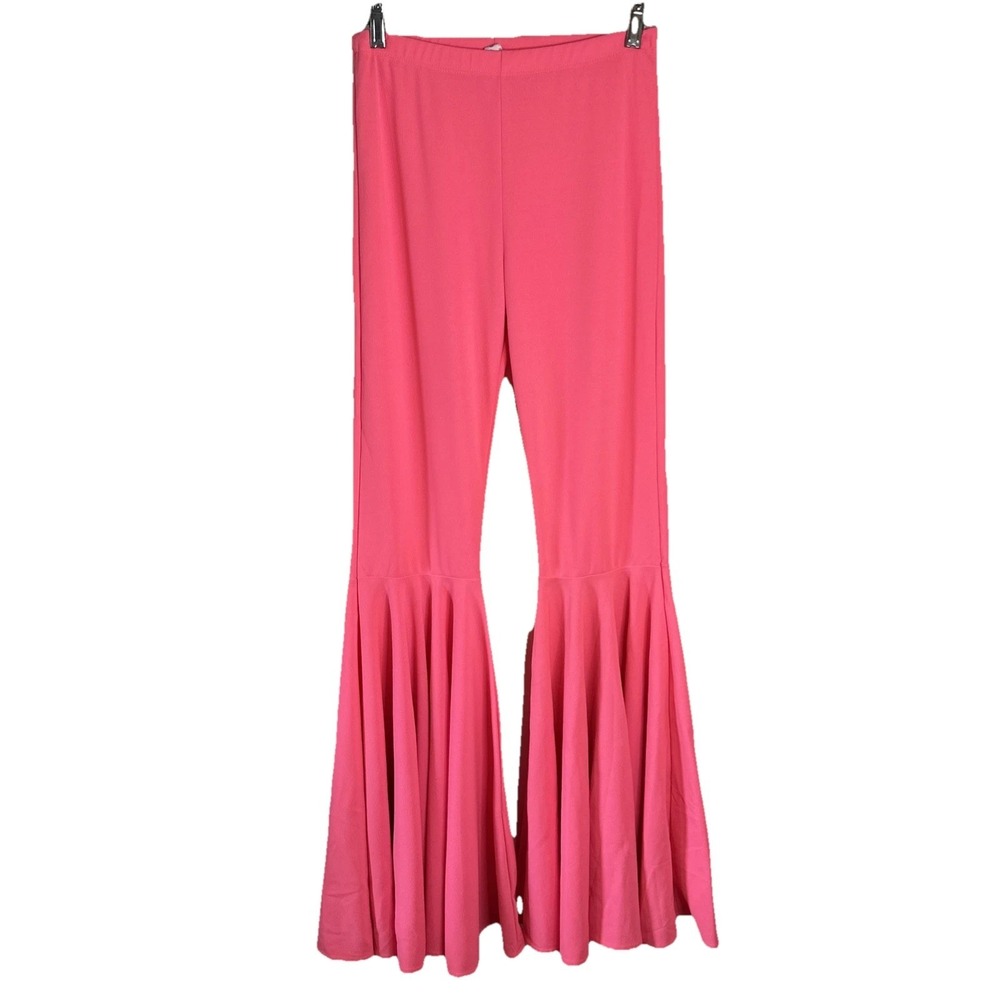 Hot‎ Pink Dramatic Flared Bell Bottom Pants 70s Style Size Medium